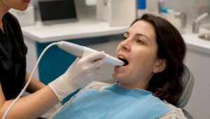 Dental scanner capturing tooth impression